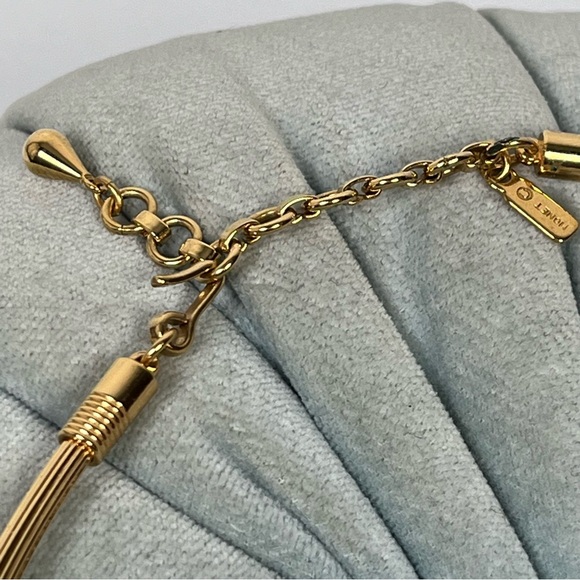 Vintage Signed Monet Gold Plated Tube Collar Necklace Classic - Picture 9 of 12